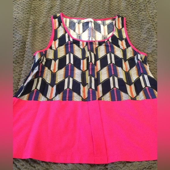 Stitch Fix Pixley Abstract Print Colorblock Sleeveless Tank Top M - Picture 1 of 4